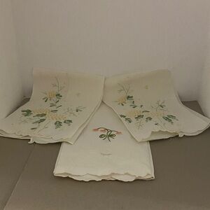 Tea Towels Vintage Embroidery Lot of 3